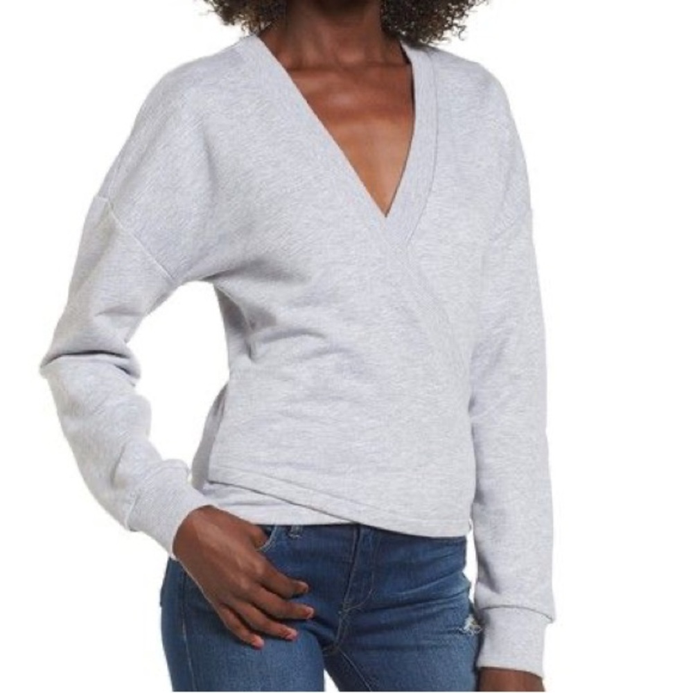 Supertrash Light Gray V-Neck Sweater